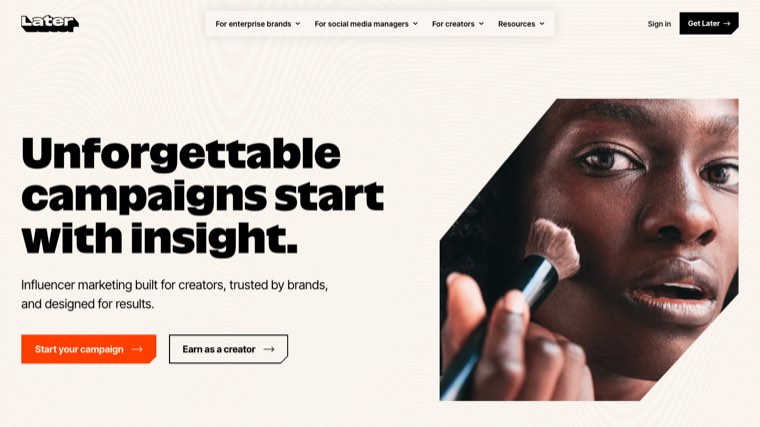 Later homepage