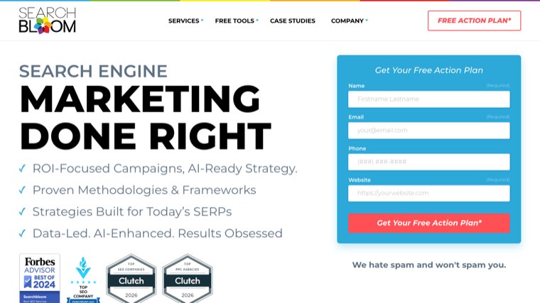 Searchbloom homepage