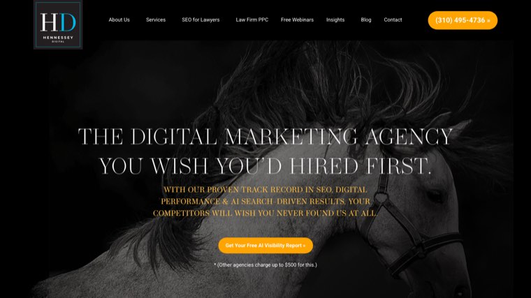 Hennessey Digital homepage