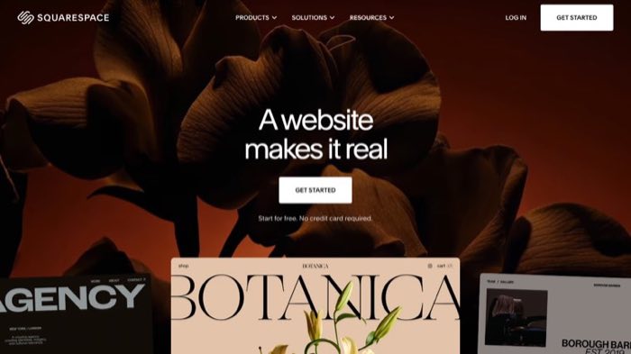 Squarespace homepage