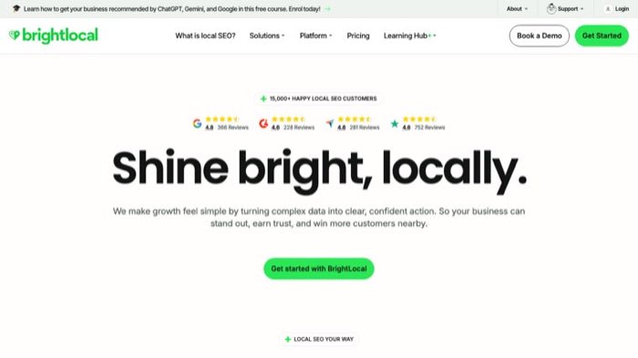 BrightLocal homepage