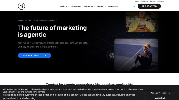 Yext homepage