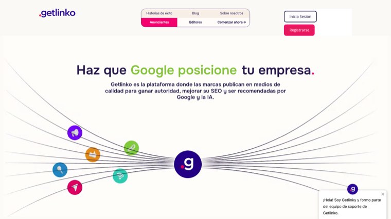 Getlinko homepage