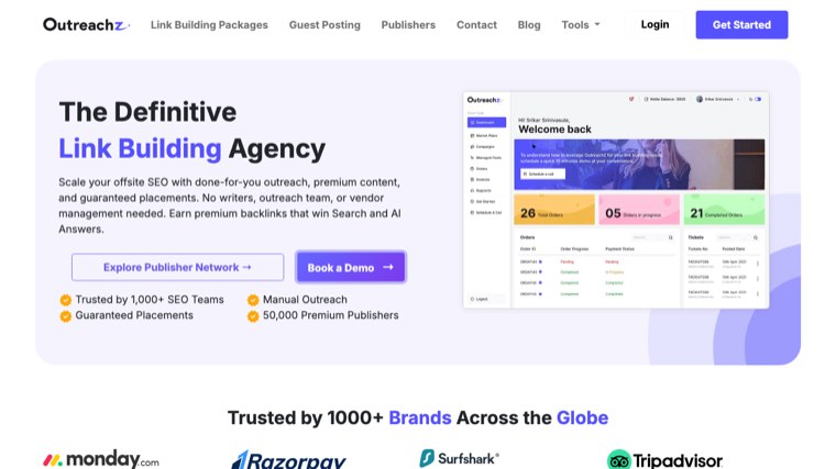 OutreachZ homepage