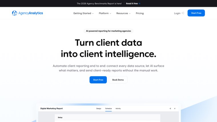 AgencyAnalytics homepage