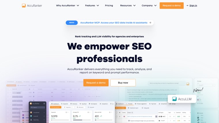 AccuRanker homepage