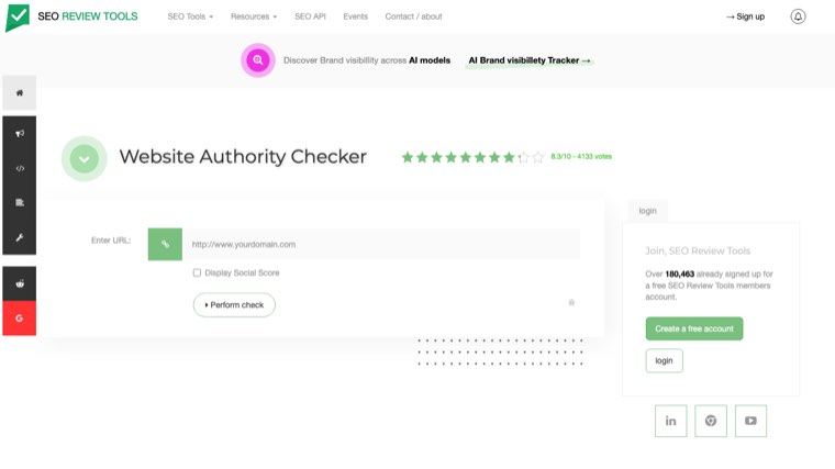 SEO Review Tools authority checker