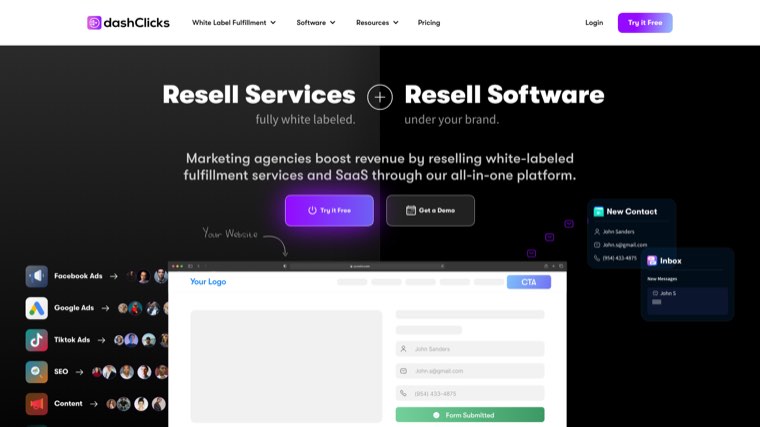 DashClicks homepage