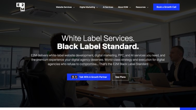 E2M Solutions homepage