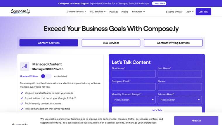 Compose.ly pricing page