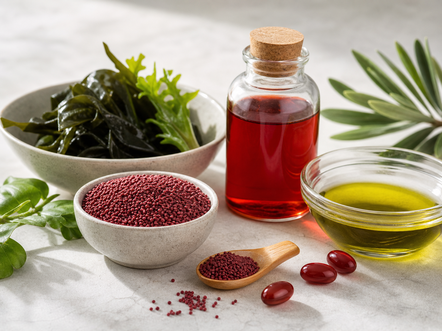 vegan astaxanthin source and carrier illustration
