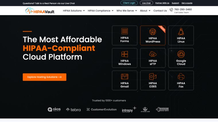 HIPAA Vault managed HIPAA compliant WordPress and cloud hosting