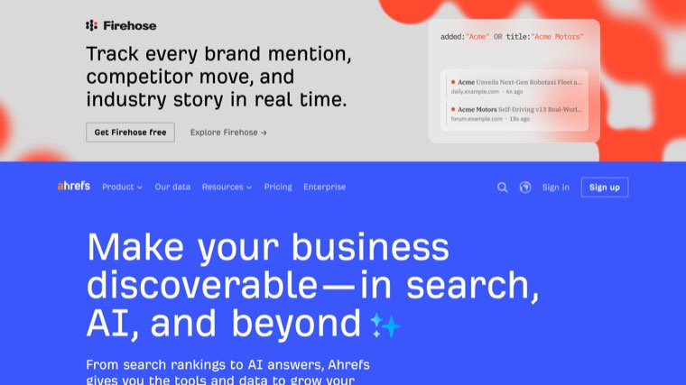 Ahrefs homepage