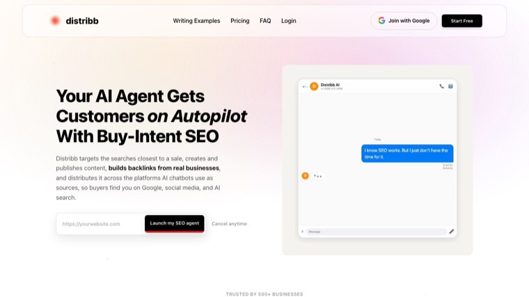 Distribb homepage
