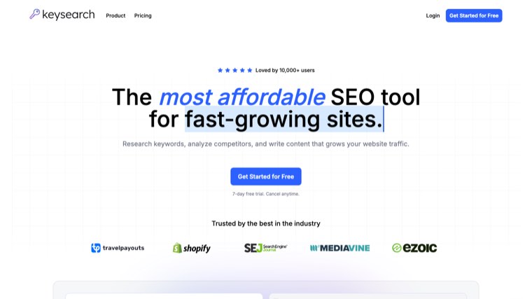 Keysearch homepage