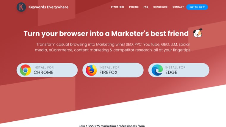 Keywords Everywhere homepage
