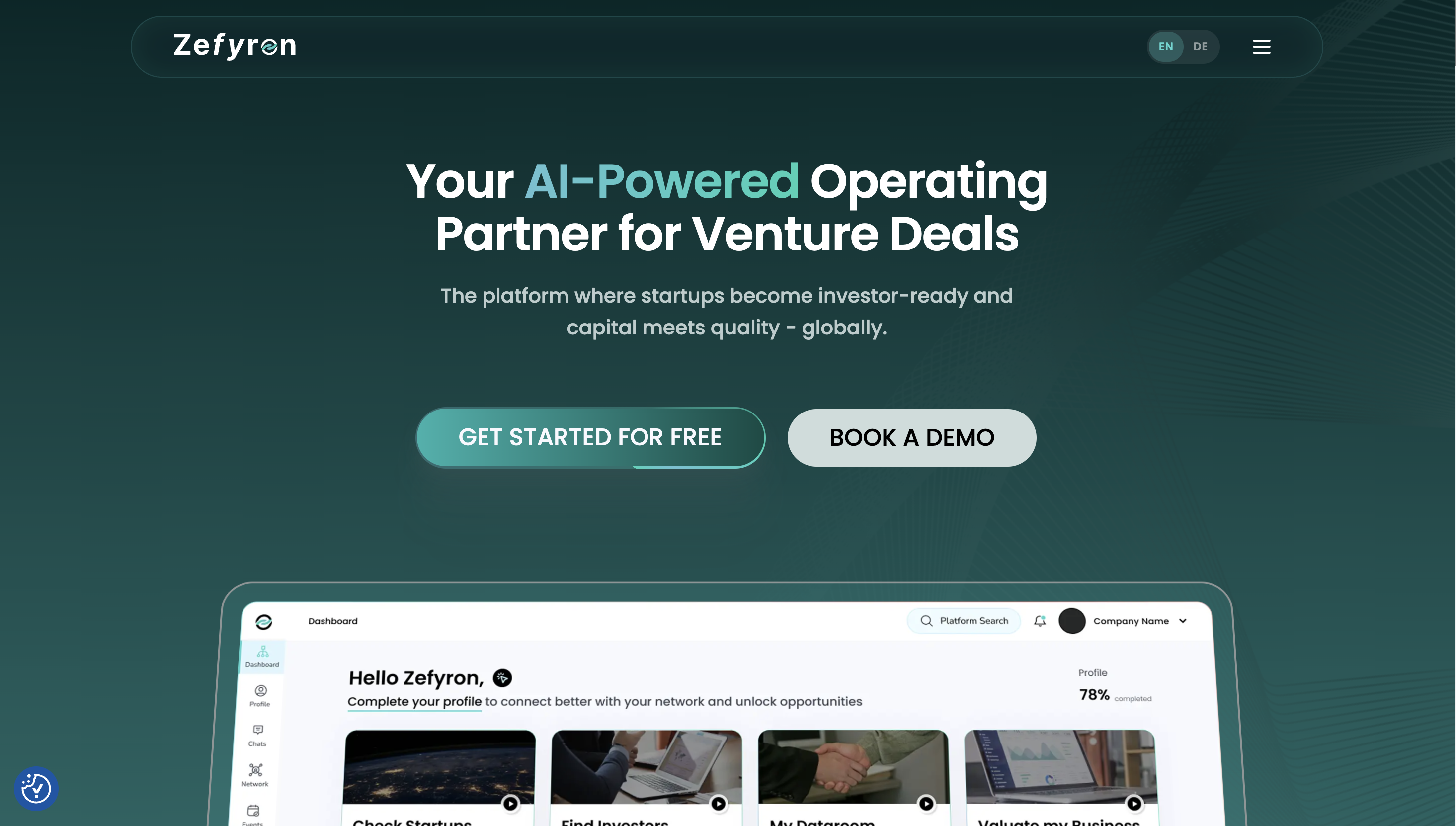 Zefyron AI-powered due diligence and deal collaboration dashboard