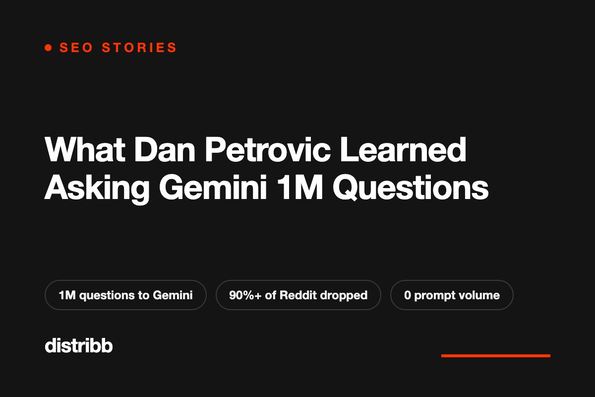 Title card: what Dan Petrovic learned asking Gemini one million questions