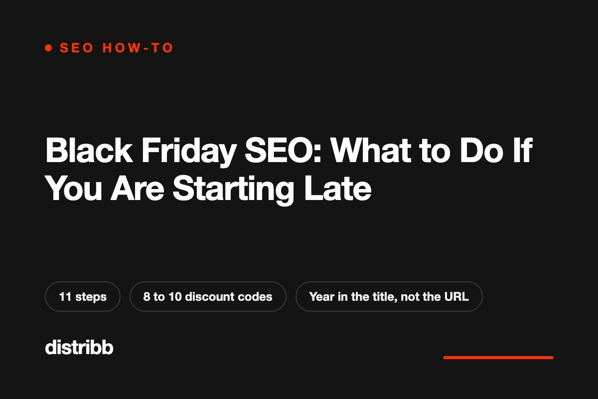 Title card for a Black Friday SEO guide for online stores
