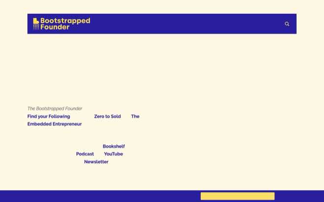 The Bootstrapped Founder podcast website