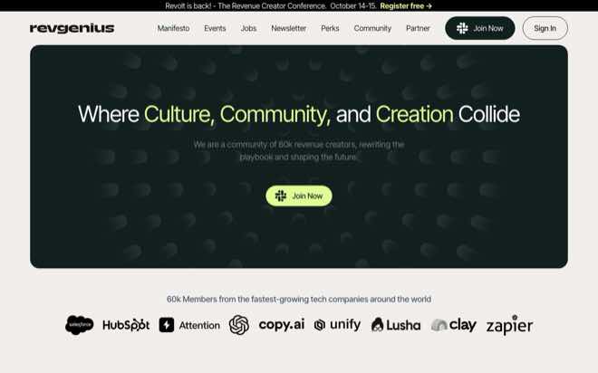 RevGenius homepage