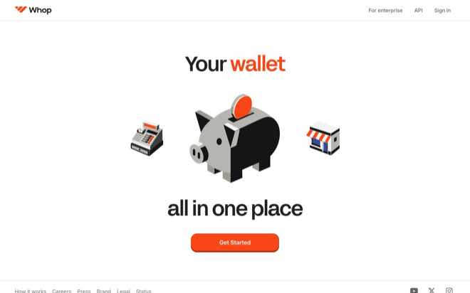 Whop marketplace homepage