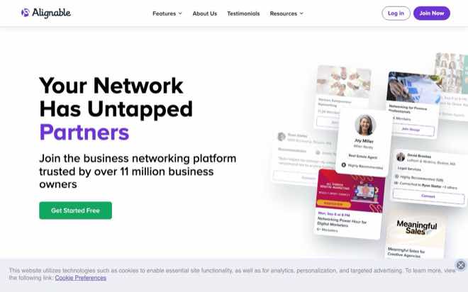 Alignable homepage