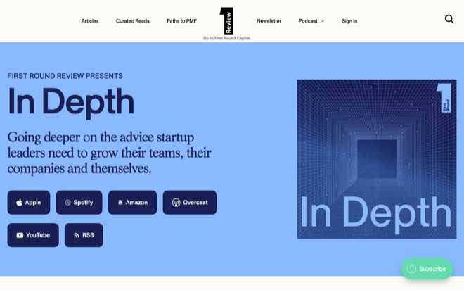 In Depth podcast by First Round Review