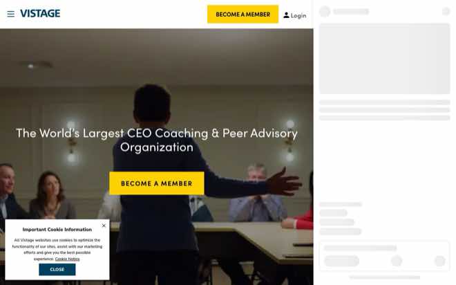Vistage homepage