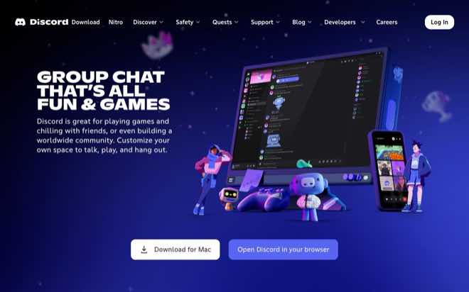 Discord homepage