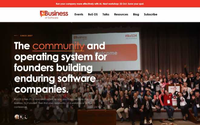 Business of Software homepage