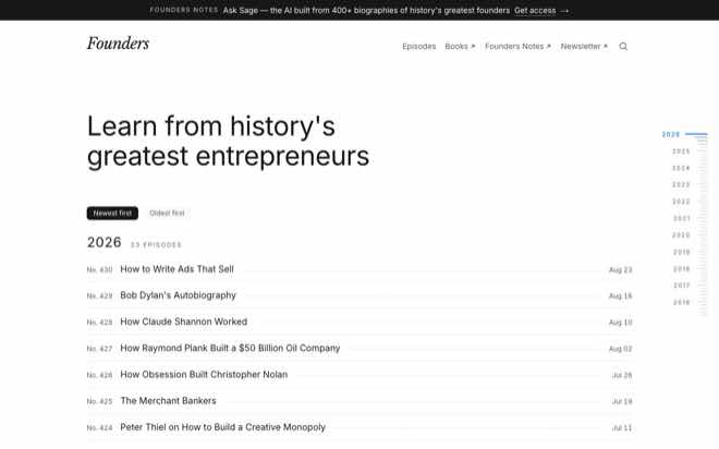 Founders podcast with David Senra