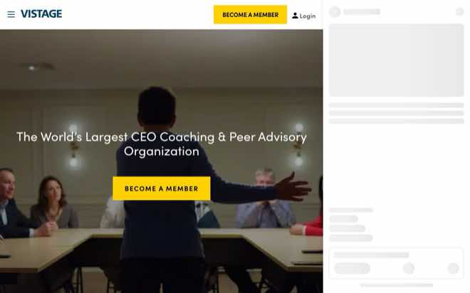 Vistage homepage