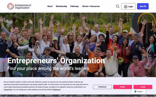 Entrepreneurs Organization homepage