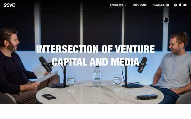 The Twenty Minute VC (20VC) homepage