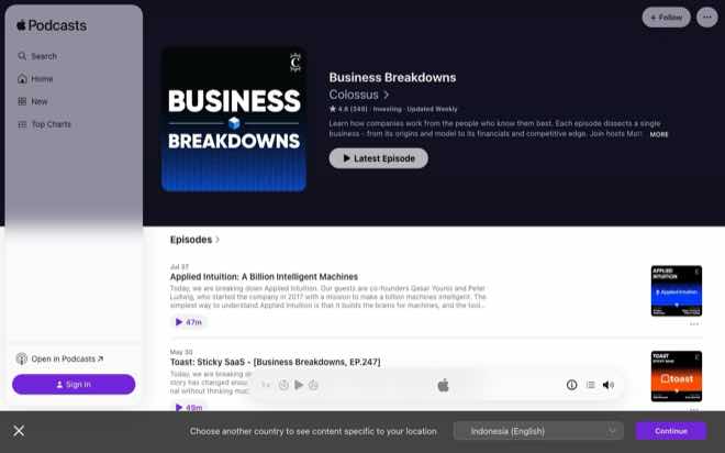 Business Breakdowns podcast on Apple Podcasts