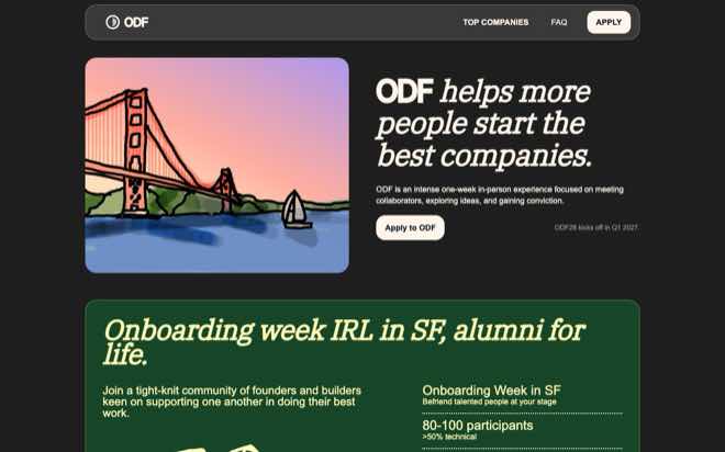 On Deck Founders (ODF) homepage