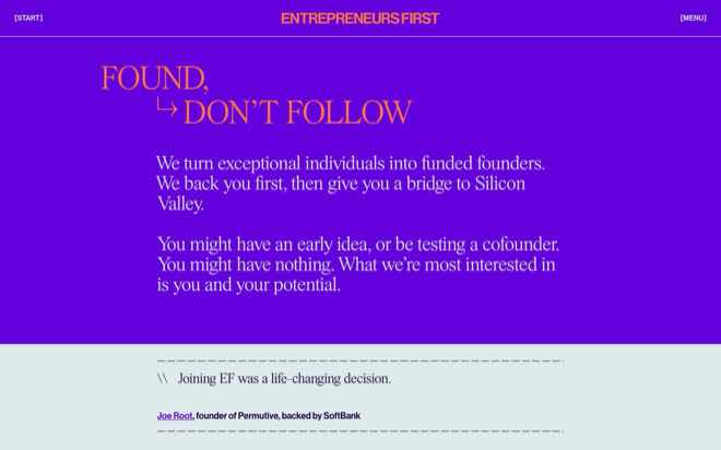 Entrepreneur First homepage