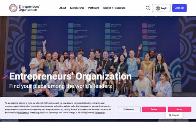 Entrepreneurs' Organization homepage