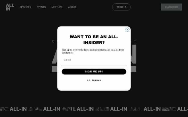 All-In podcast website