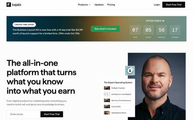 Kajabi homepage