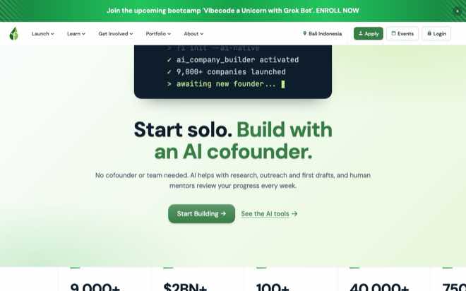 Founder Institute homepage