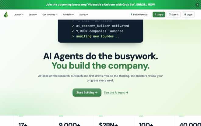 Founder Institute homepage