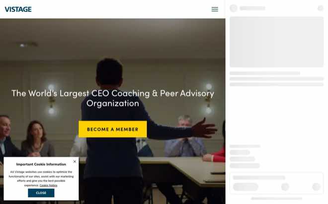 Vistage homepage