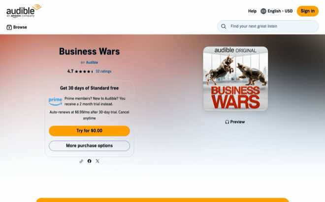 Business Wars podcast page