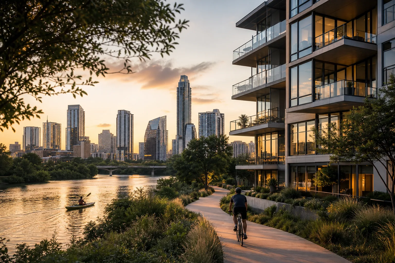 Illustration for Downtown residences by Lady Bird Lake