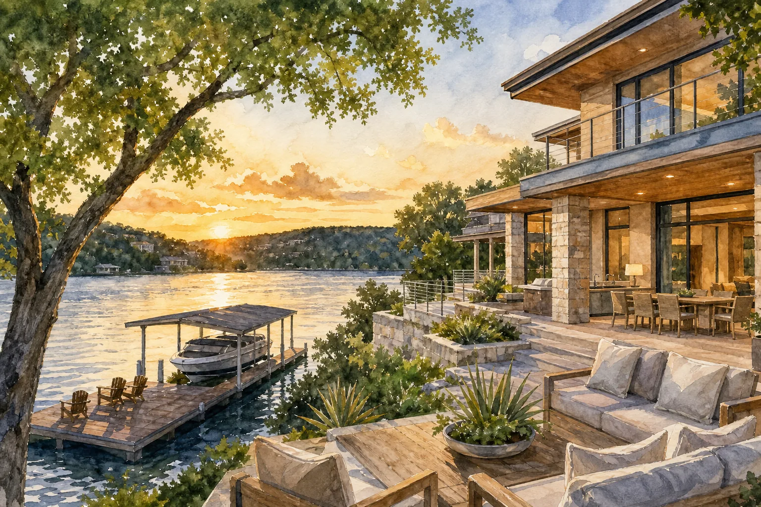 Illustration for Lake Austin Waterfront