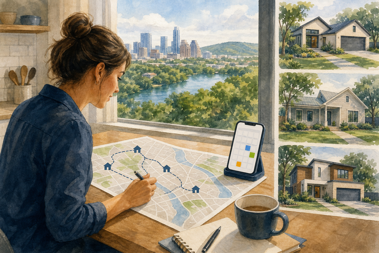 planning a route for Austin open houses