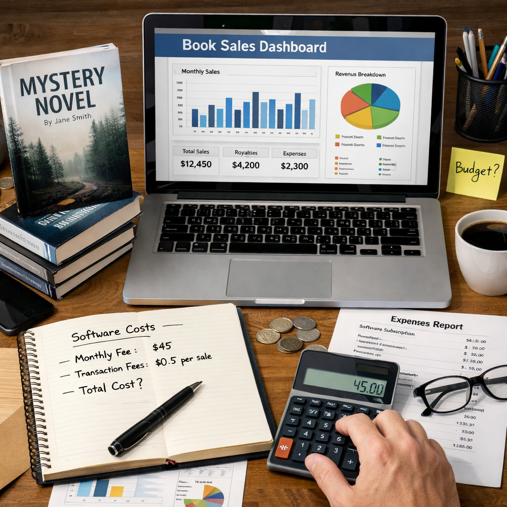 A photorealistic image related to author-book-sales-tracking-software-cost. Alt: author-book-sales-tracking-software-cost