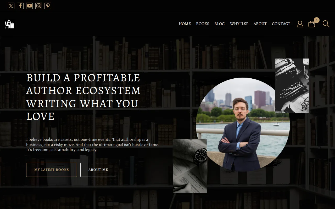 Screenshot of the Bradley Johnson Productions website